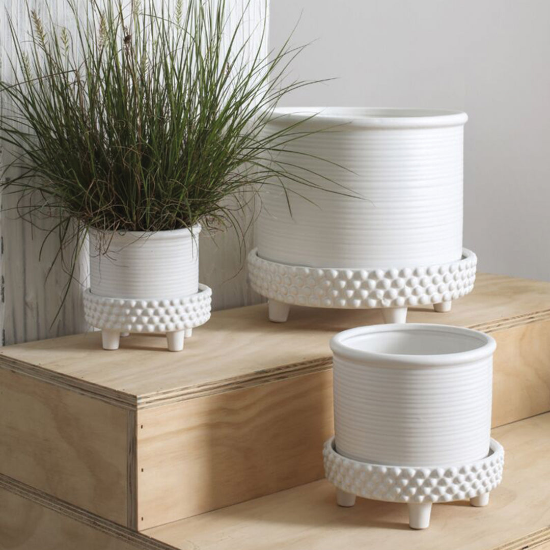 Jane Footed Pot - White