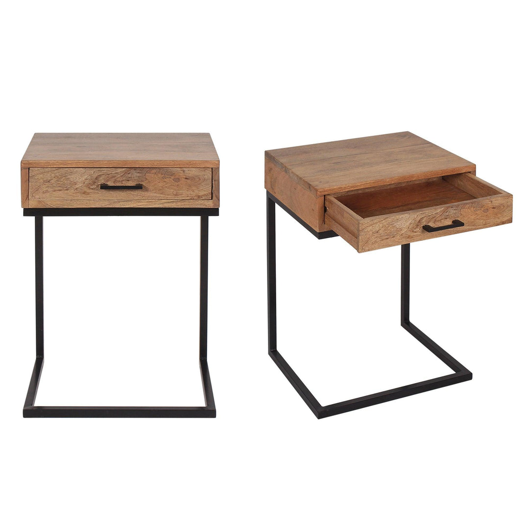 Kona C-Table with Built-in Outlet (Set of 2) - Mango and Acacia