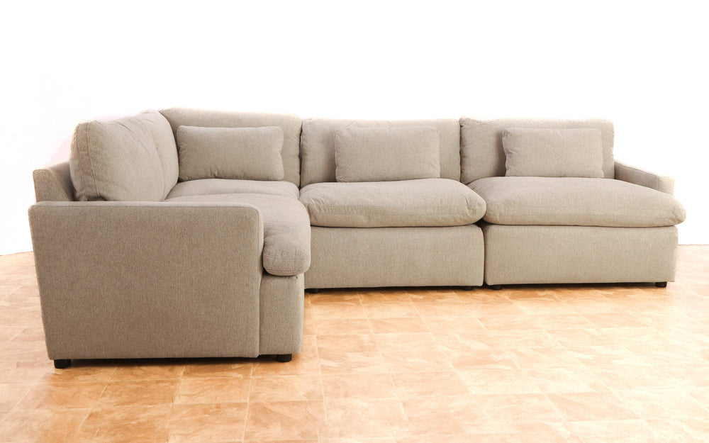 M&A Kloud 4-Piece L-Shaped Sectional Sofa - Mango and Acacia