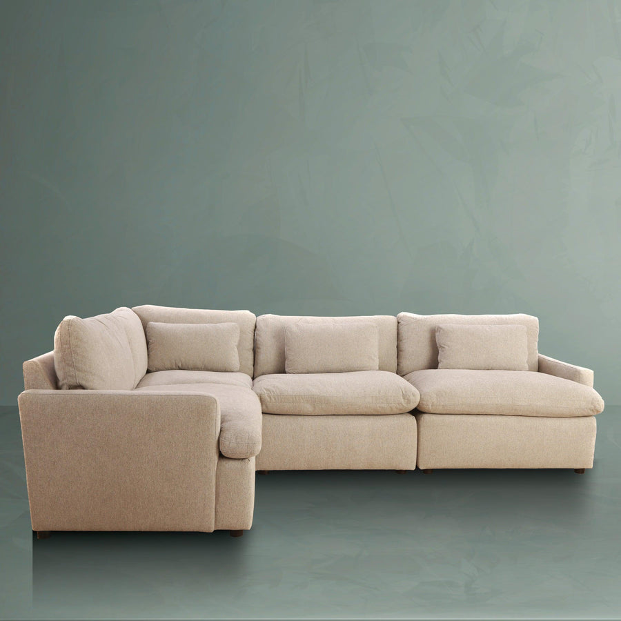 M&A Kloud 4-Piece L-Shaped Sectional Sofa - Mango and Acacia